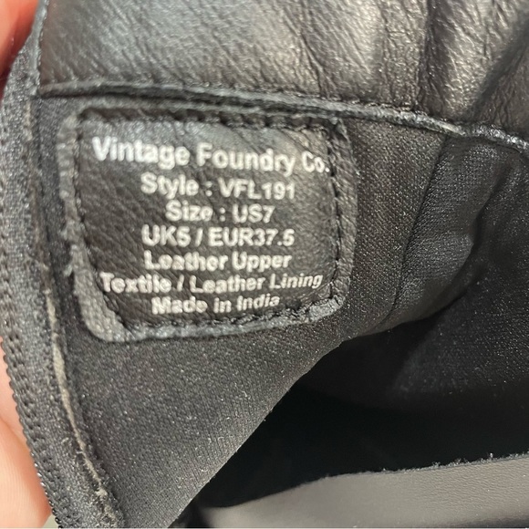 Vintage Foundry Charmine Black Suede Buckle Moto Goth Leather Ankle Boots Size 7 - Picture 10 of 12